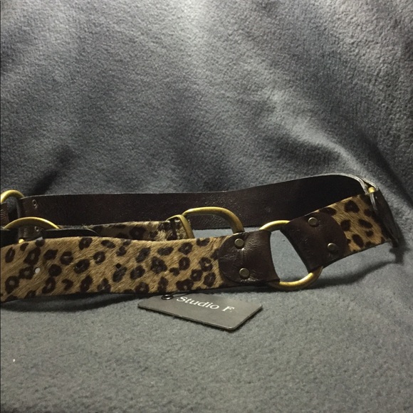 Leather Leopard print pumps w/ matching belt